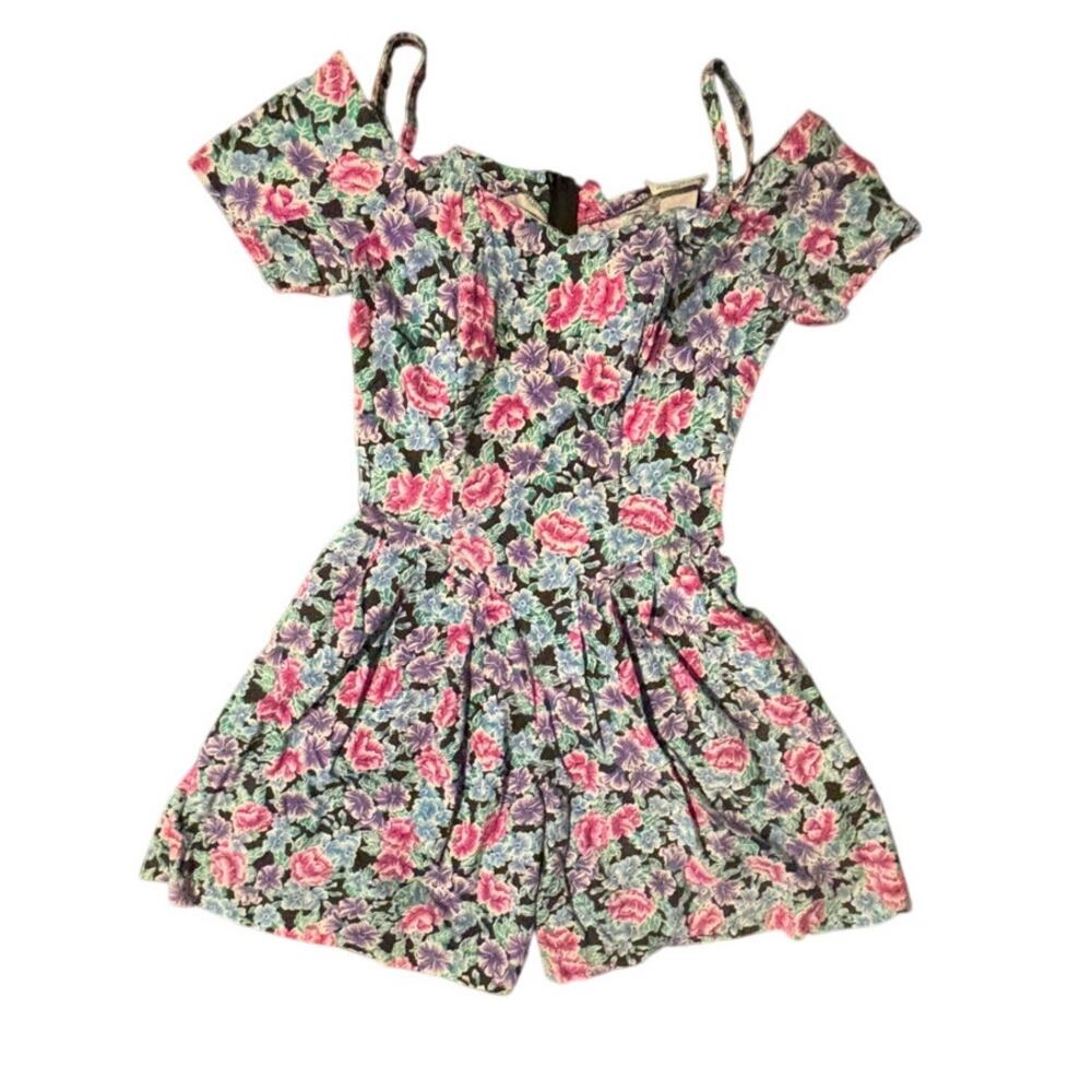 Vintage Floral 70s 80s Romper Playsuit Retro Cottage Cottagecore Prairie